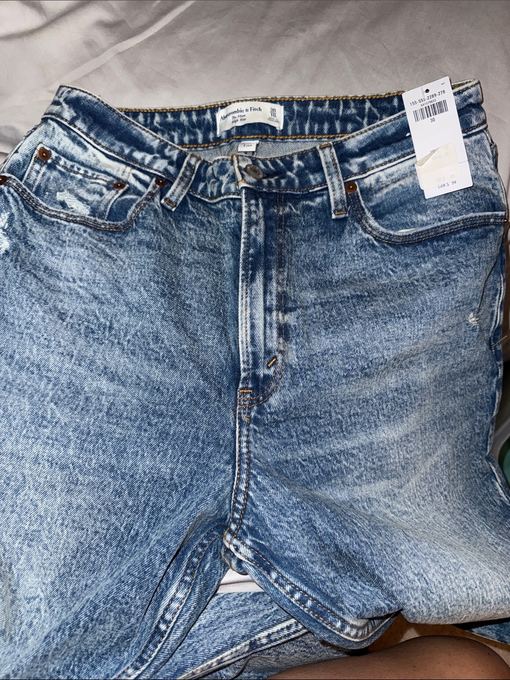 Abercrombie & Fitch High-Rise Light Blue Washed Jeans